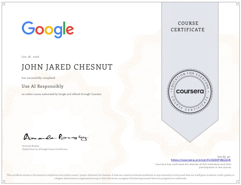 Use AI Responsibly certificate