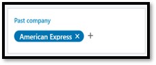 LinkedIn search filter set to a target company's past employees